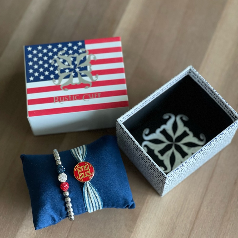 Rustic Cuff set - Red, White & Blue!